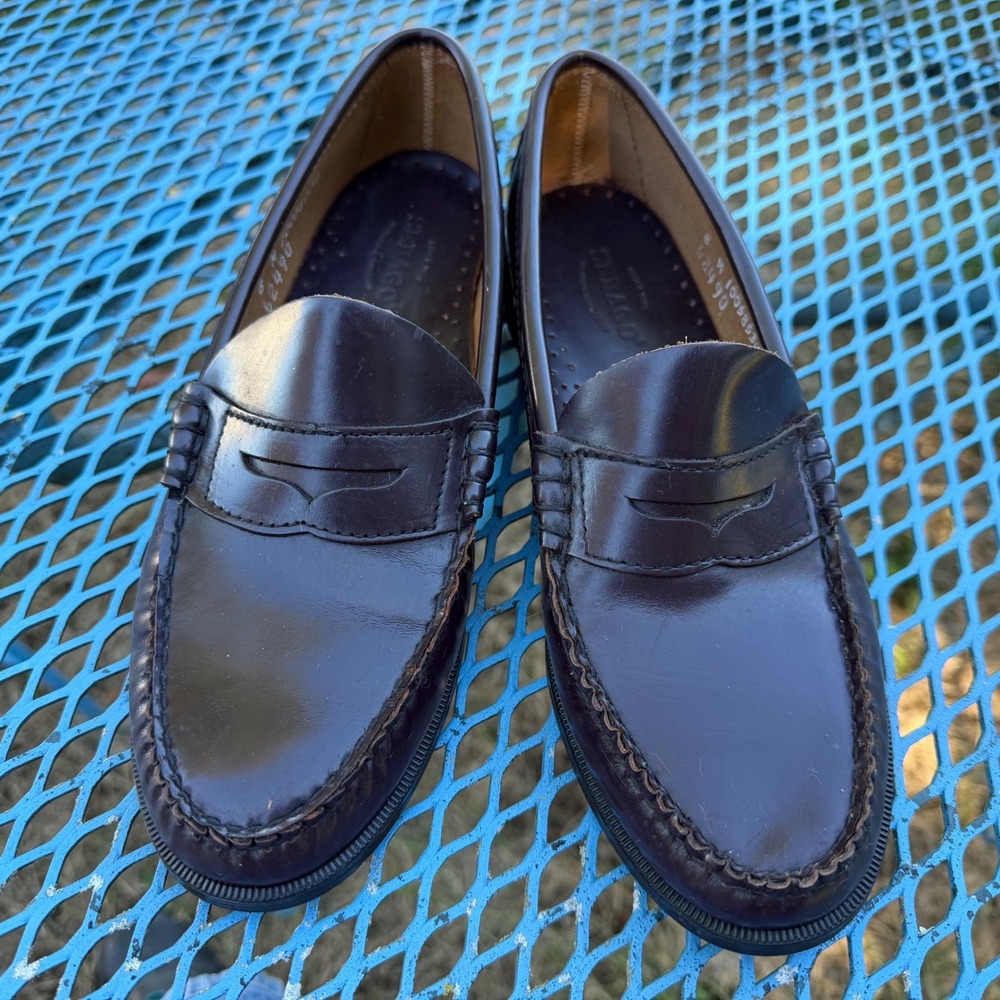 Sebago Plum Brown Leather Penny Loafers Women's 8M Preppy Business Casual